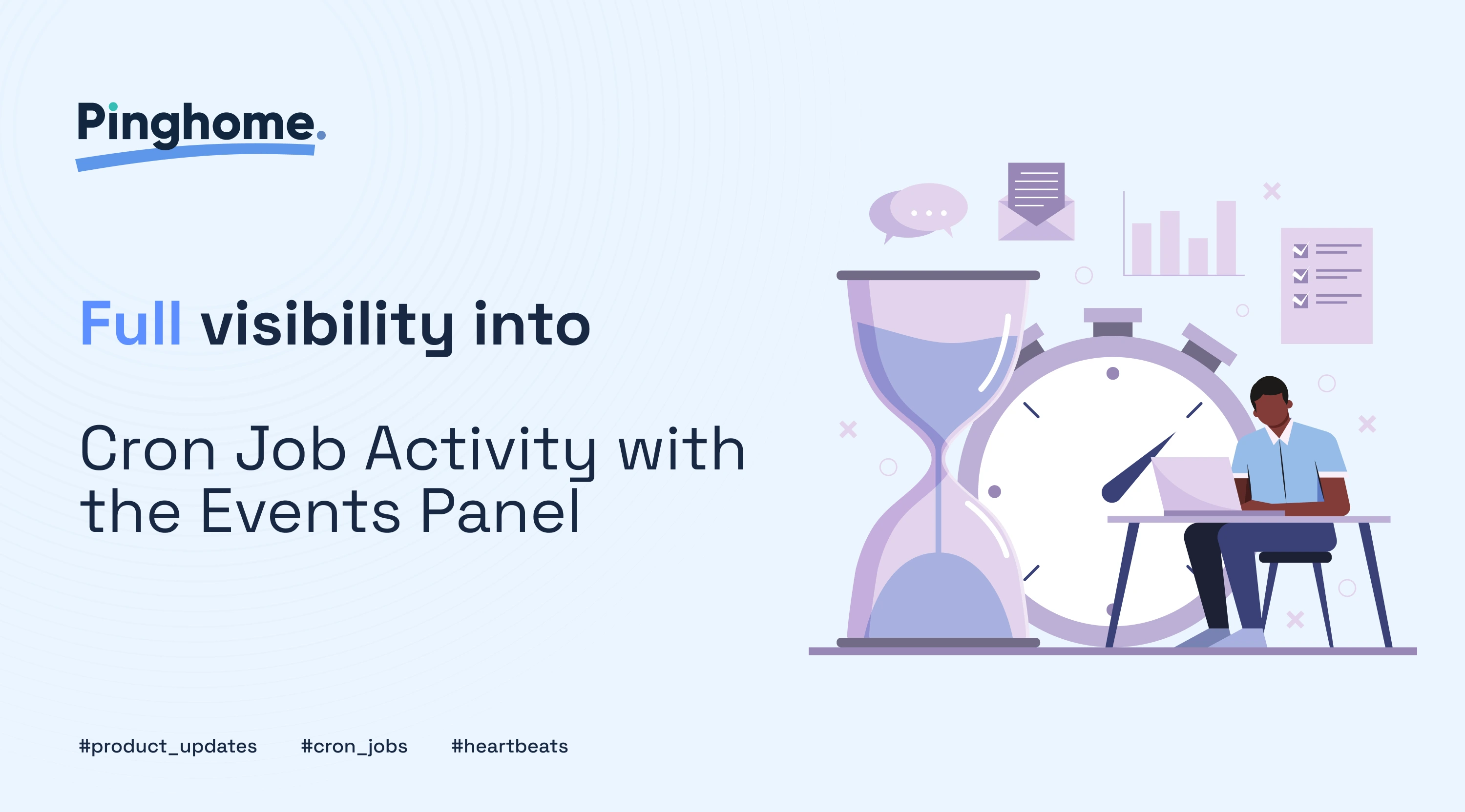 Events panel for cron job monitoring in Pinghome