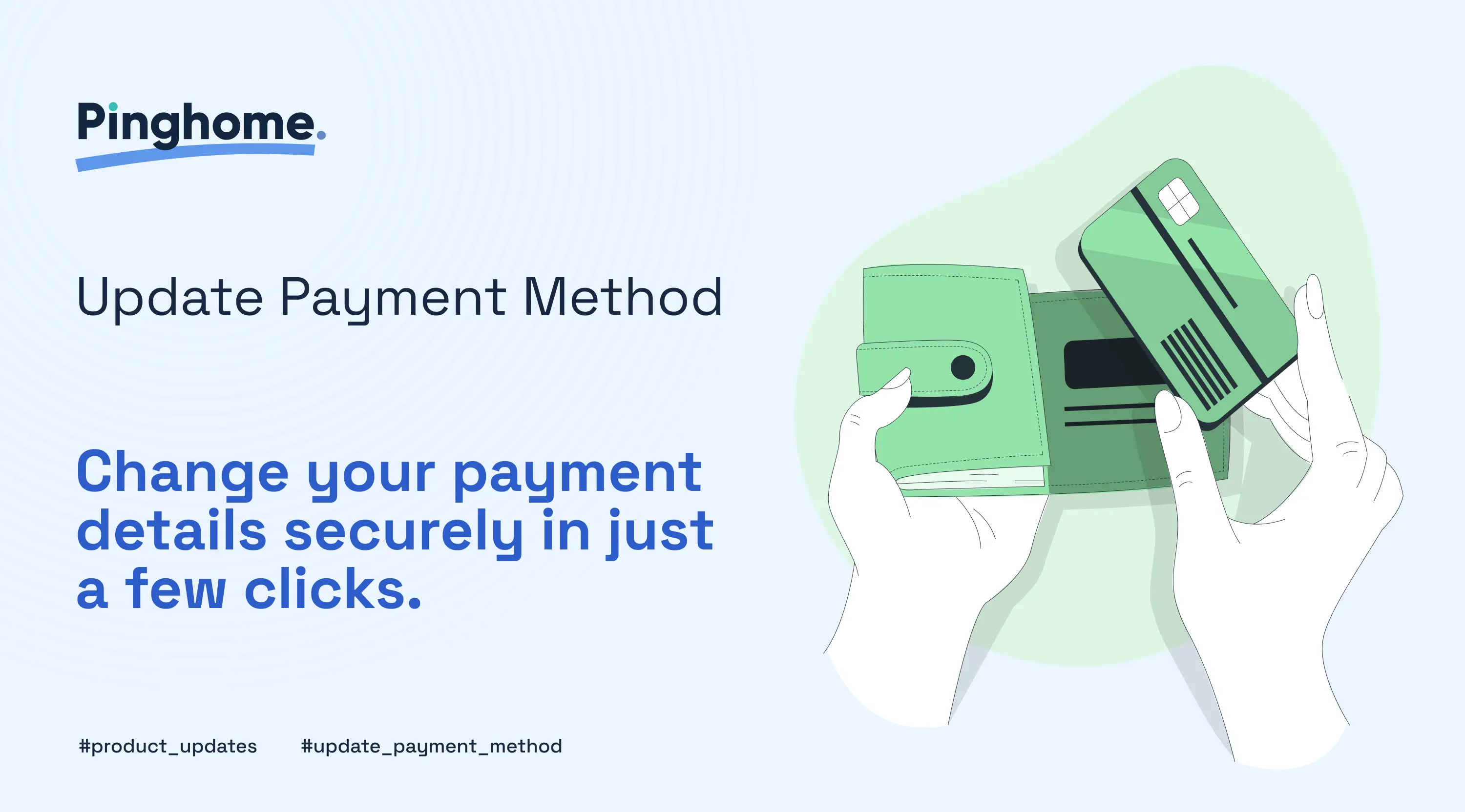Payment method update page in Pinghome